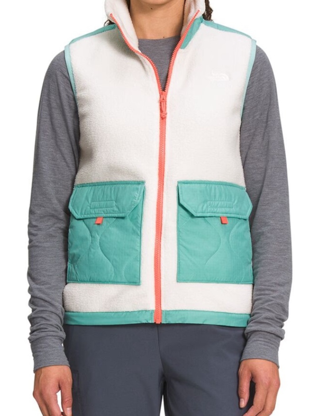 The North Face Royal Arch Fleece Vest white aqua Size XXL